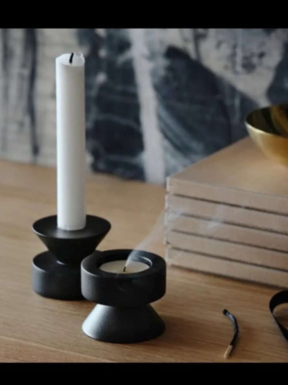 IKEA STOCKHOLM Reversible Candle Holder, Set of 2, Black, 905.905.03